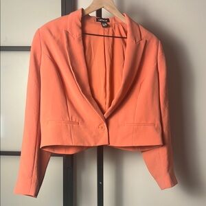 Express Cropped Coral Blazer with Shoulder Pads Size XL